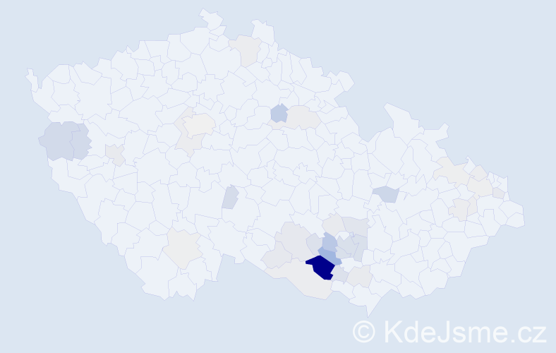 Příjmení: 'Vespalcová', počet výskytů 129 v celé ČR