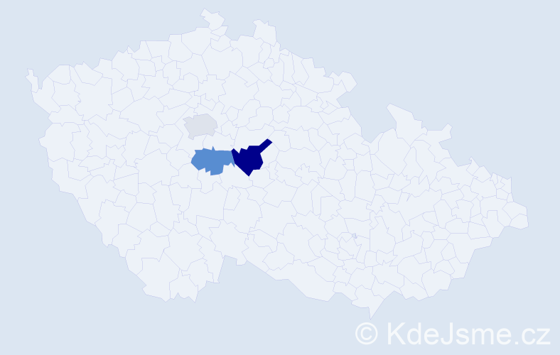 Příjmení: 'Modálek', počet výskytů 4 v celé ČR