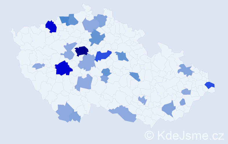 Příjmení: 'Zvolenská', počet výskytů 76 v celé ČR