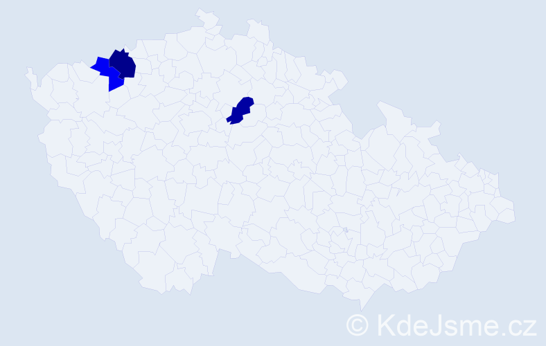 Příjmení: 'Kienast', počet výskytů 4 v celé ČR
