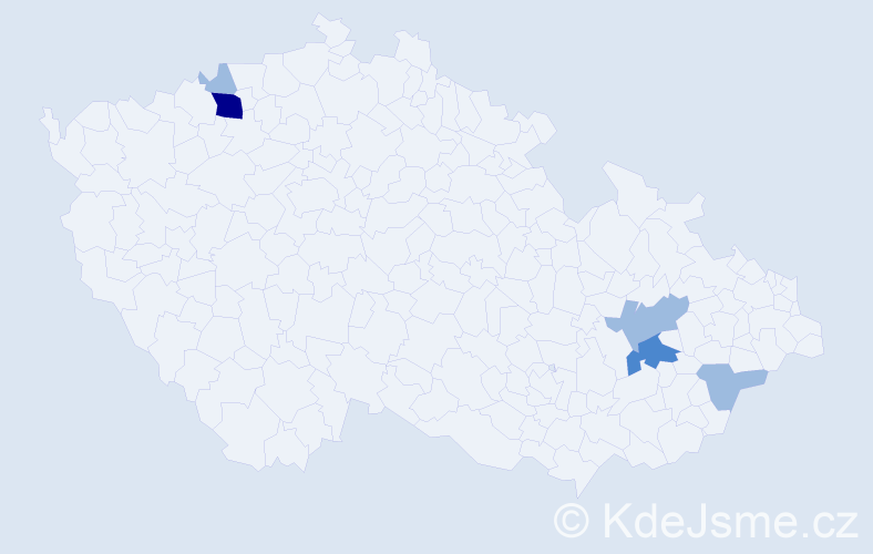 Příjmení: 'Zeilerová', počet výskytů 9 v celé ČR