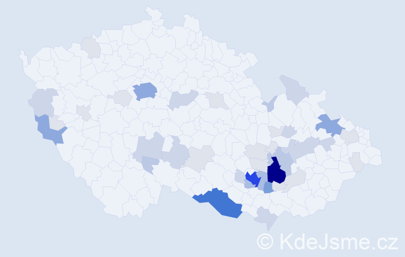 Příjmení: 'Hrda', počet výskytů 131 v celé ČR