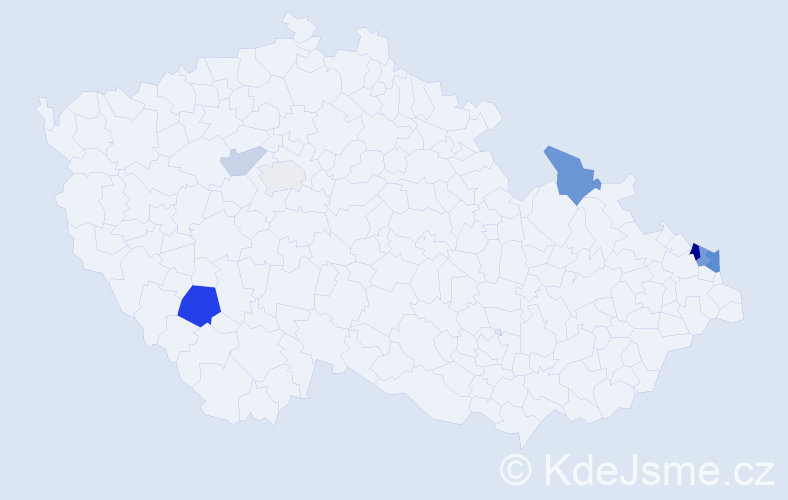 Příjmení: 'Cycoňová', počet výskytů 18 v celé ČR