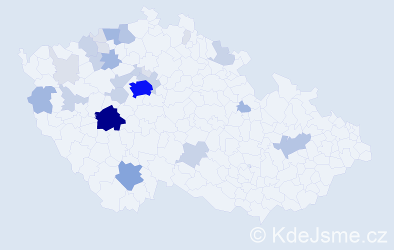 Příjmení: 'Bučilová', počet výskytů 95 v celé ČR