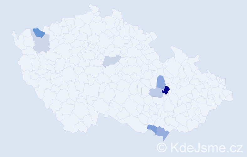 Příjmení: 'Blattnerová', počet výskytů 11 v celé ČR