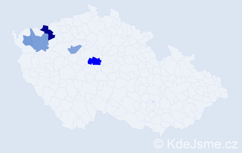 Příjmení: 'Ladenbergerová', počet výskytů 7 v celé ČR