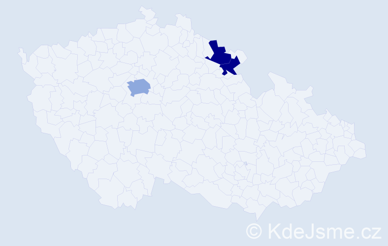 Příjmení: 'Honzerová', počet výskytů 15 v celé ČR