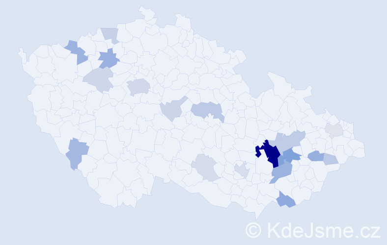 Příjmení: 'Mézlová', počet výskytů 66 v celé ČR
