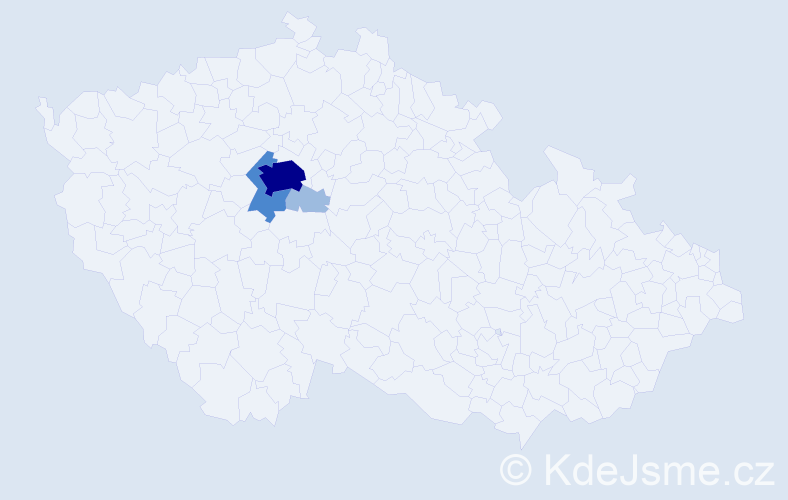 Příjmení: 'Tychnová', počet výskytů 7 v celé ČR