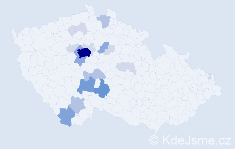 Příjmení: 'Fáček', počet výskytů 52 v celé ČR