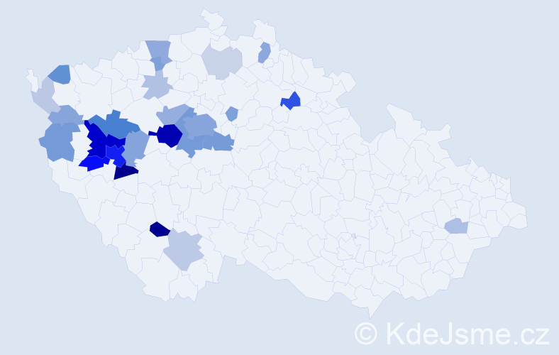 Příjmení: 'Berdychová', počet výskytů 101 v celé ČR