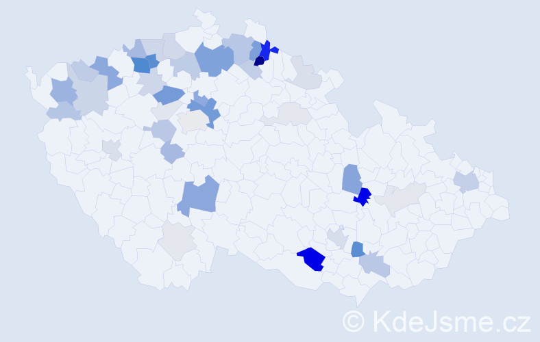 Příjmení: 'Bystrá', počet výskytů 118 v celé ČR