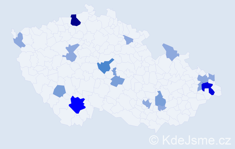 Příjmení: 'Szendreiová', počet výskytů 38 v celé ČR