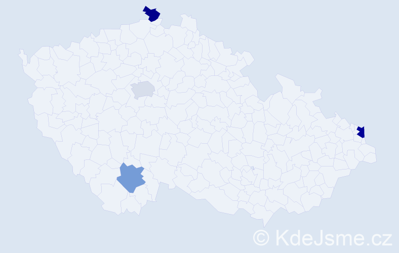 Příjmení: 'Bandor', počet výskytů 5 v celé ČR