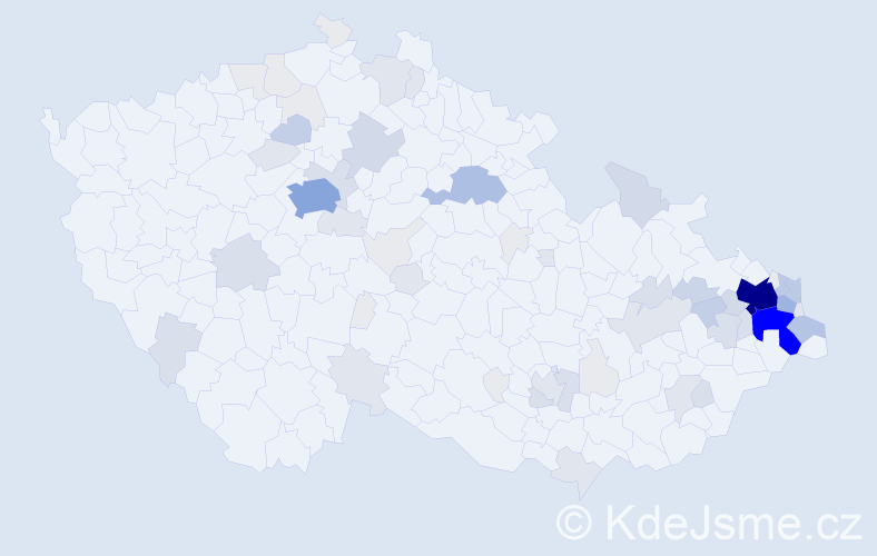 Příjmení: 'Adamus', počet výskytů 262 v celé ČR