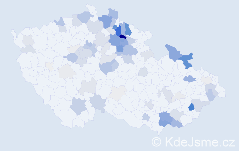 Příjmení: 'Kmínek', počet výskytů 290 v celé ČR