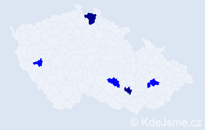 Příjmení: 'Náhlik', počet výskytů 7 v celé ČR