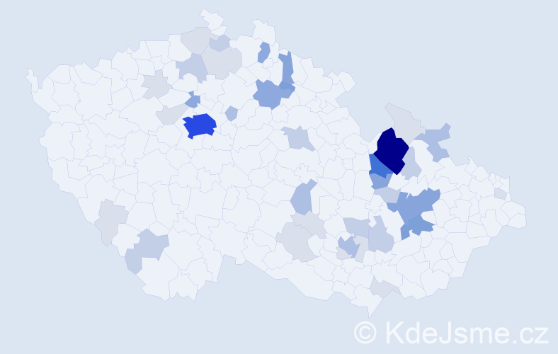 Příjmení: 'Holouš', počet výskytů 126 v celé ČR