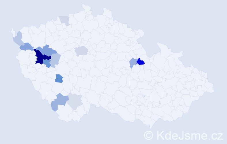 Příjmení: 'Mattasová', počet výskytů 38 v celé ČR