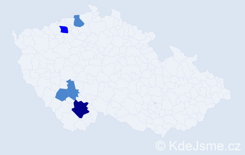 Příjmení: 'Pida', počet výskytů 8 v celé ČR