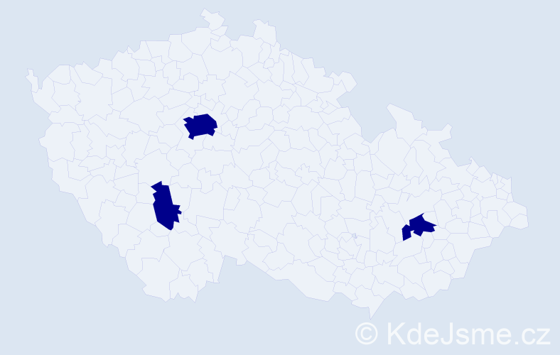 Příjmení: 'Lavender', počet výskytů 3 v celé ČR
