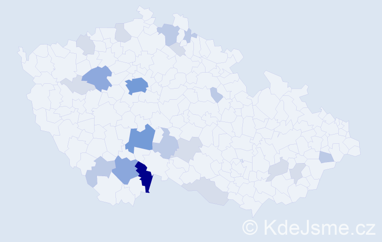 Příjmení: 'Adensamová', počet výskytů 58 v celé ČR