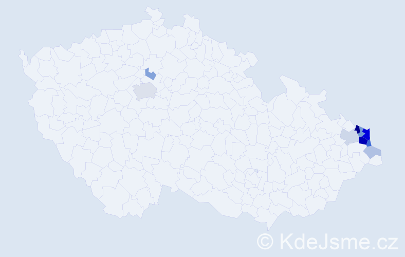 Příjmení: 'Machejová', počet výskytů 34 v celé ČR