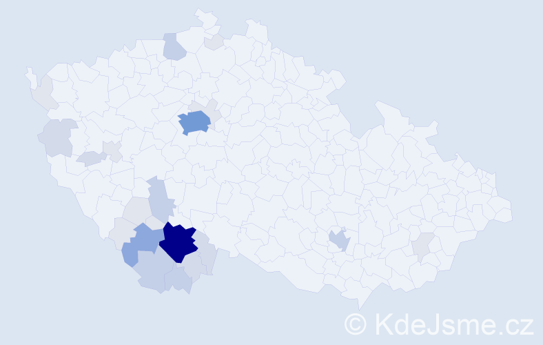 Příjmení: 'Honnerová', počet výskytů 83 v celé ČR