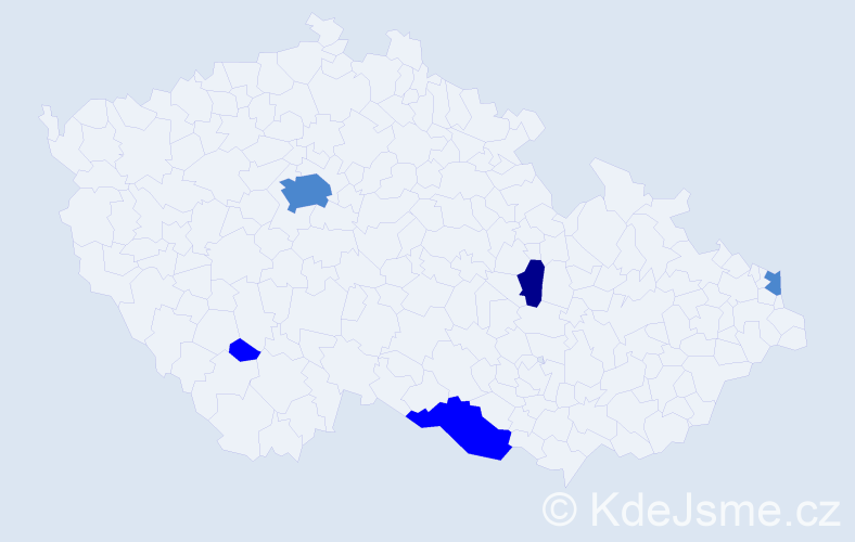 Příjmení: 'Machnyková', počet výskytů 9 v celé ČR