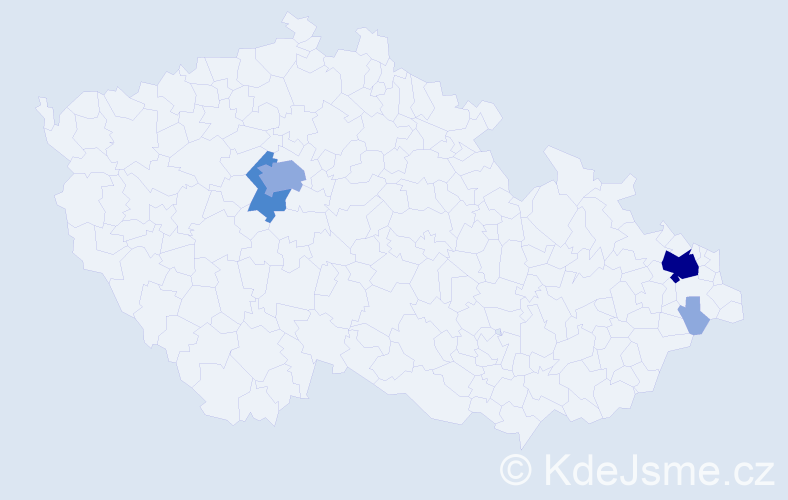 Příjmení: 'Dráber', počet výskytů 9 v celé ČR