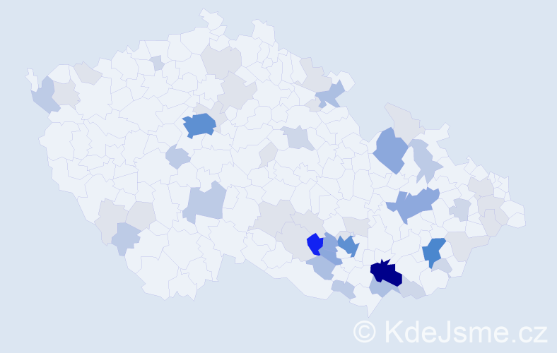 Příjmení: 'Kudláčová', počet výskytů 170 v celé ČR