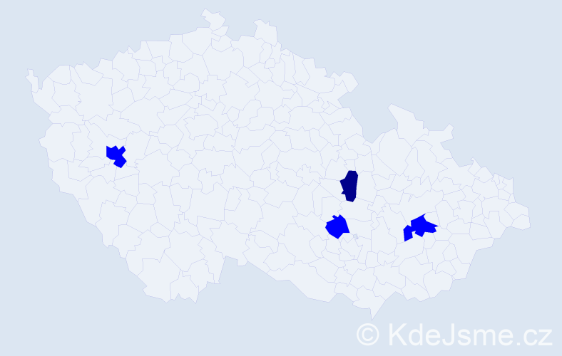 Příjmení: 'Halavin', počet výskytů 5 v celé ČR