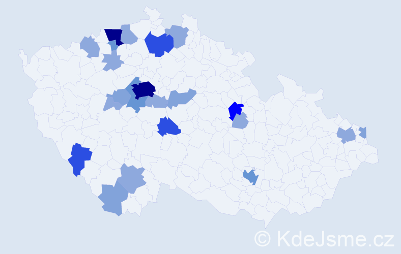 Příjmení: 'Kornová', počet výskytů 63 v celé ČR