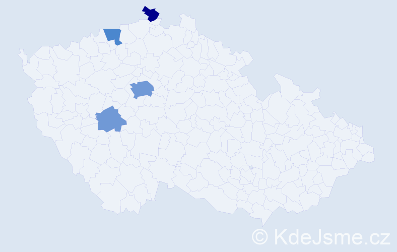 Příjmení: 'Daitlová', počet výskytů 13 v celé ČR