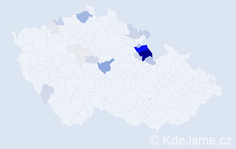 Příjmení: 'Piskora', počet výskytů 64 v celé ČR