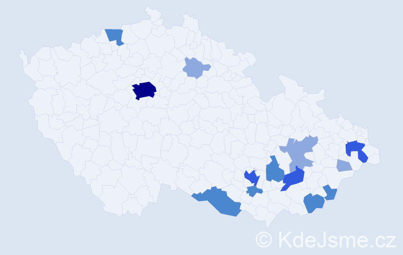 Příjmení: 'Dobíšek', počet výskytů 30 v celé ČR