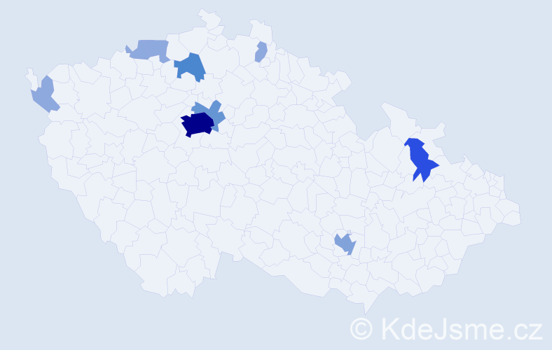 Příjmení: 'Klučiar', počet výskytů 26 v celé ČR