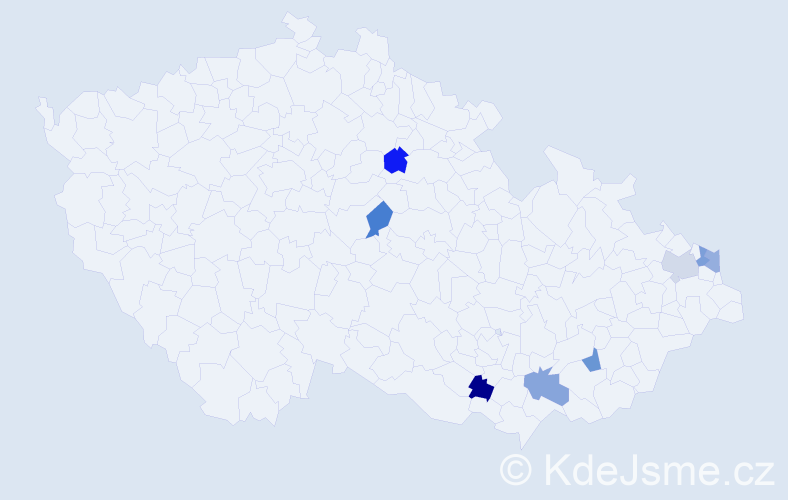 Příjmení: 'Beňušková', počet výskytů 8 v celé ČR
