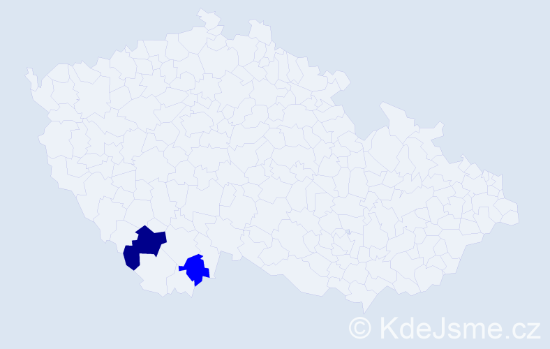 Příjmení: 'Imbera', počet výskytů 3 v celé ČR