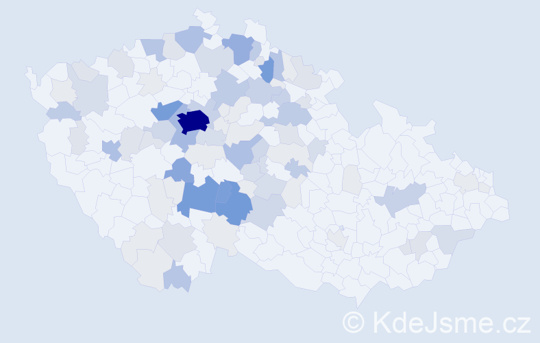 Příjmení: 'Sůva', počet výskytů 358 v celé ČR