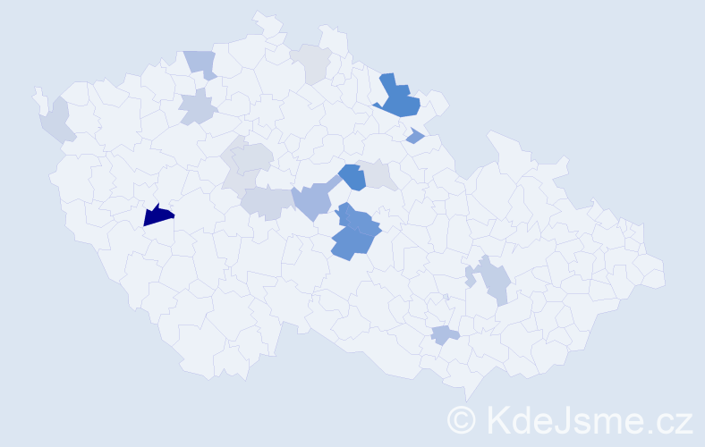 Příjmení: 'Krejdl', počet výskytů 44 v celé ČR