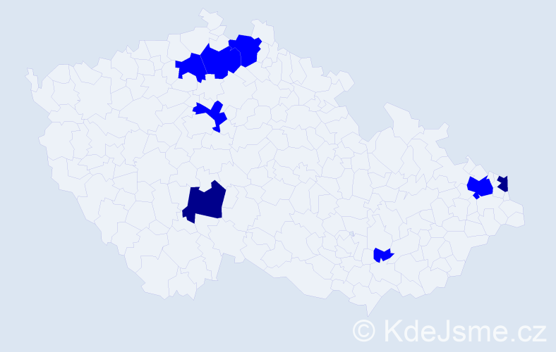 Příjmení: 'Steranková', počet výskytů 10 v celé ČR