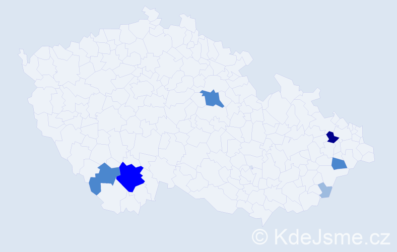 Příjmení: 'Lenhard', počet výskytů 14 v celé ČR