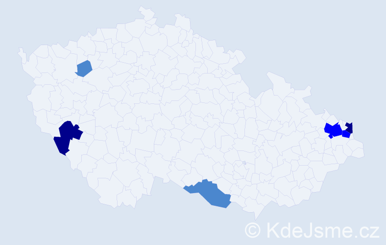 Příjmení: 'Paraničová', počet výskytů 12 v celé ČR