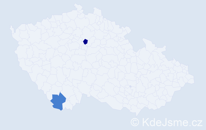 Příjmení: 'Zagibová', počet výskytů 2 v celé ČR