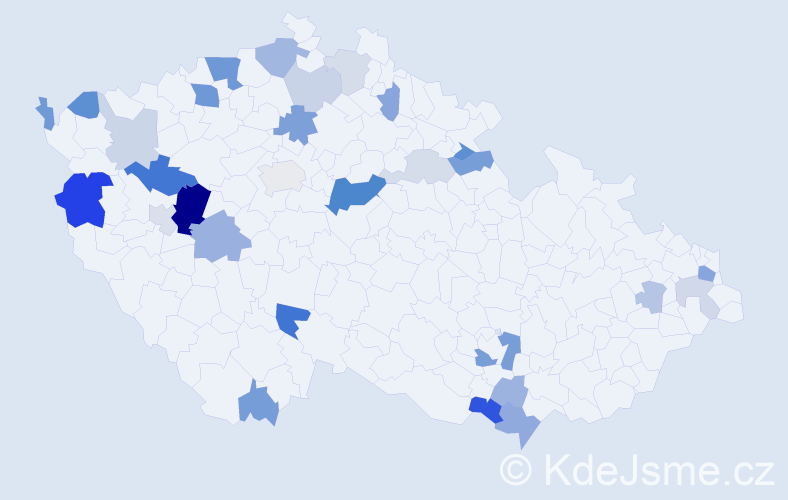Příjmení: 'Meszároš', počet výskytů 63 v celé ČR