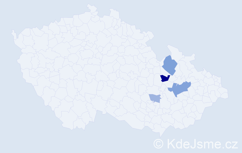 Příjmení: 'Bačevský', počet výskytů 8 v celé ČR
