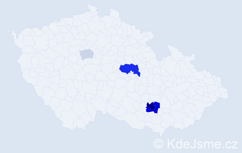 Příjmení: 'Mattušová', počet výskytů 15 v celé ČR