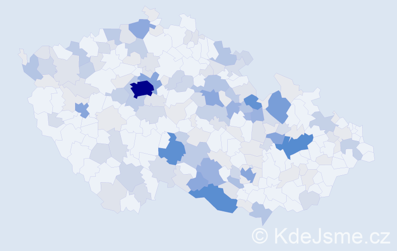 Příjmení: 'Vyhnálek', počet výskytů 540 v celé ČR