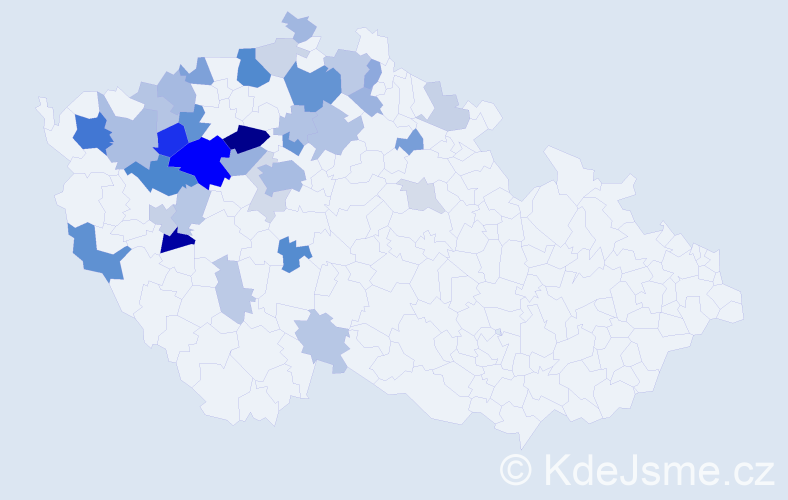 Příjmení: 'Ryšlavá', počet výskytů 96 v celé ČR